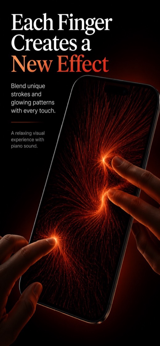 Particles Pro screenshot — green light trails drawn by touch