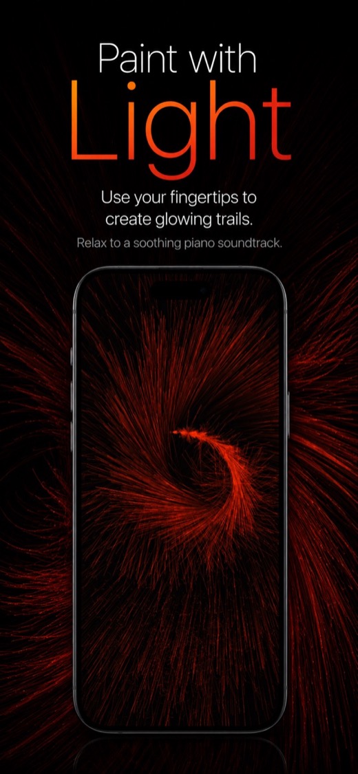 Particles Pro screenshot — particle storm following fingertips